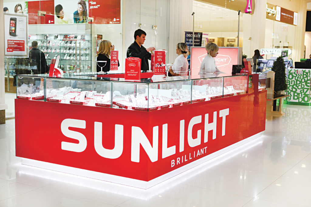 Подсветка витрин ювелирного магазина светодиодными светильниками фото